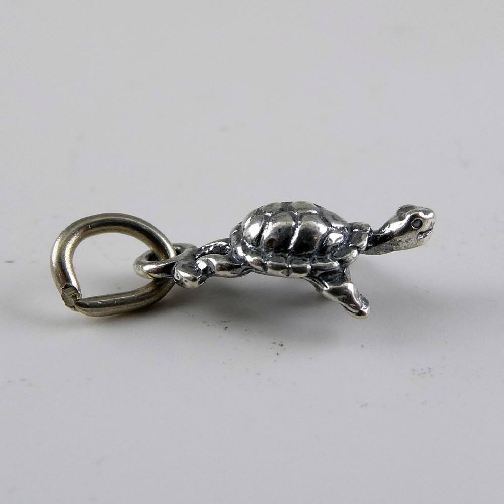 TINY Sterling Silver Turtle Charm SMALL Miniature FINDING Bracelet CRAFT