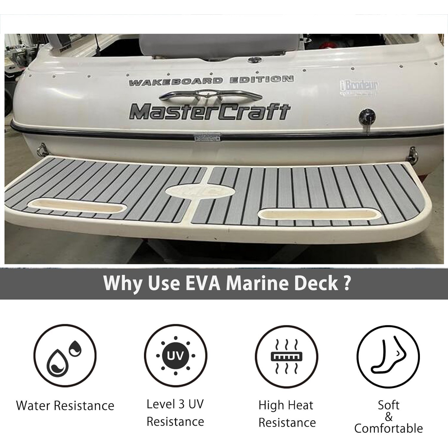 Self-adhesive Boat Flooring EVA Foam Teak Decking for Yacht Pontoon Boat | Gray