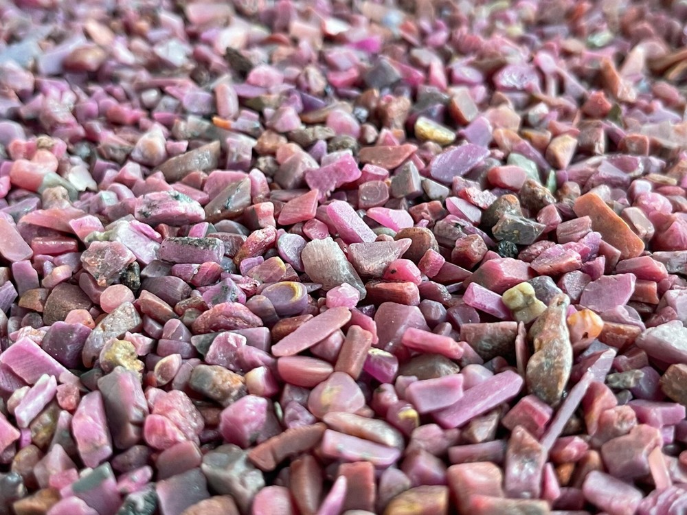 Ruby Semi Tumbled Gemstone Mini Chips 3 - 10 mm, Wholesale Bulk Lot