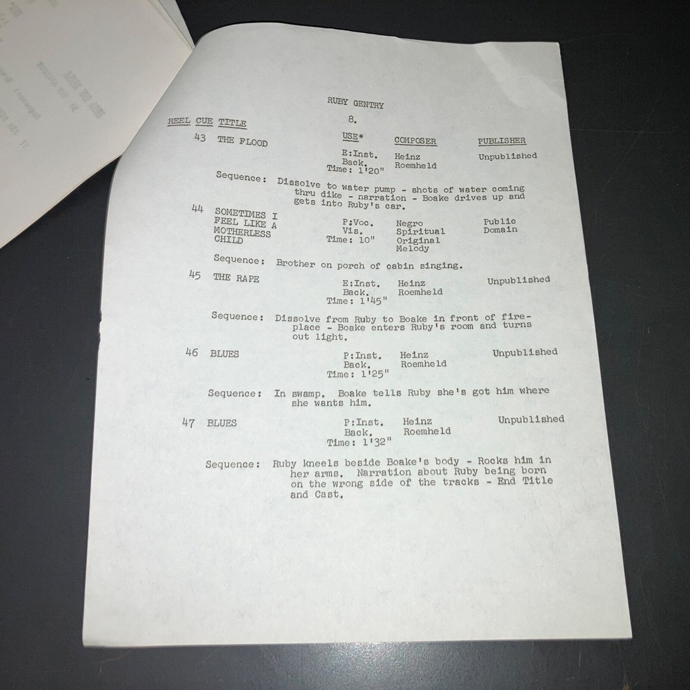 RUBY GENTRY (1952) King Vidor Dialogue & Continuity Scripts+SELZNICK COPIES+COA!