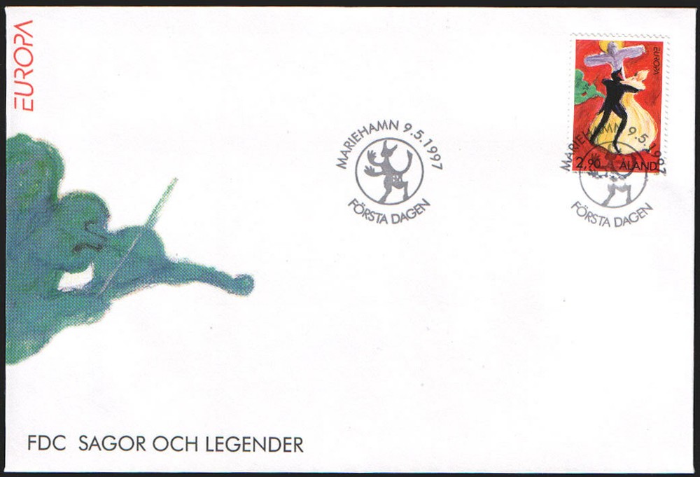 Aland FDC 1997, Devil's Dance, Europa Stamp, Mint