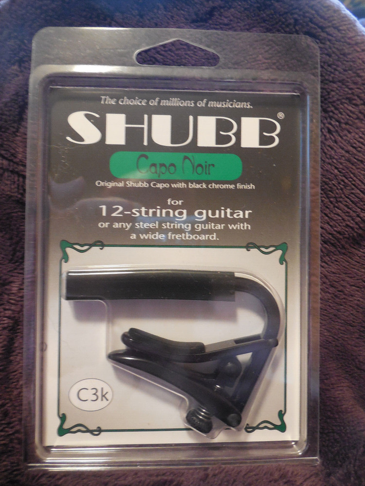 Shubb C3K Capo Noir for 12-String Guitars, Black Chrome