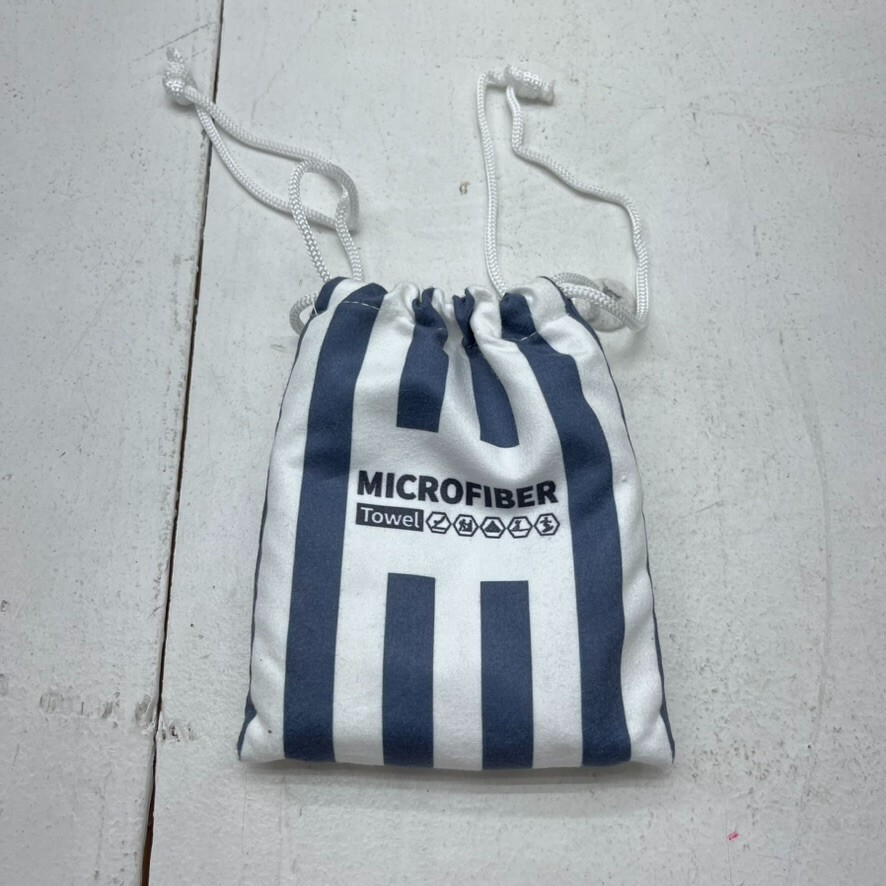 Blue & White Striped Microfiber Towel One Size NEW