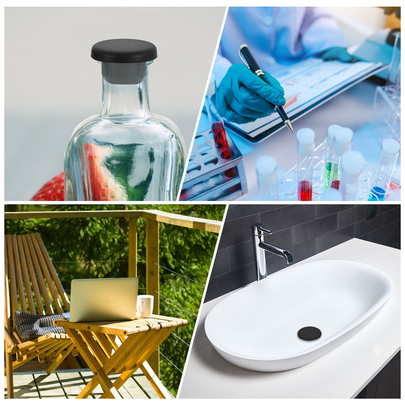 Silicone Hole Plugs Round Rubber Stopper for 55mm/2.17" Hole Black