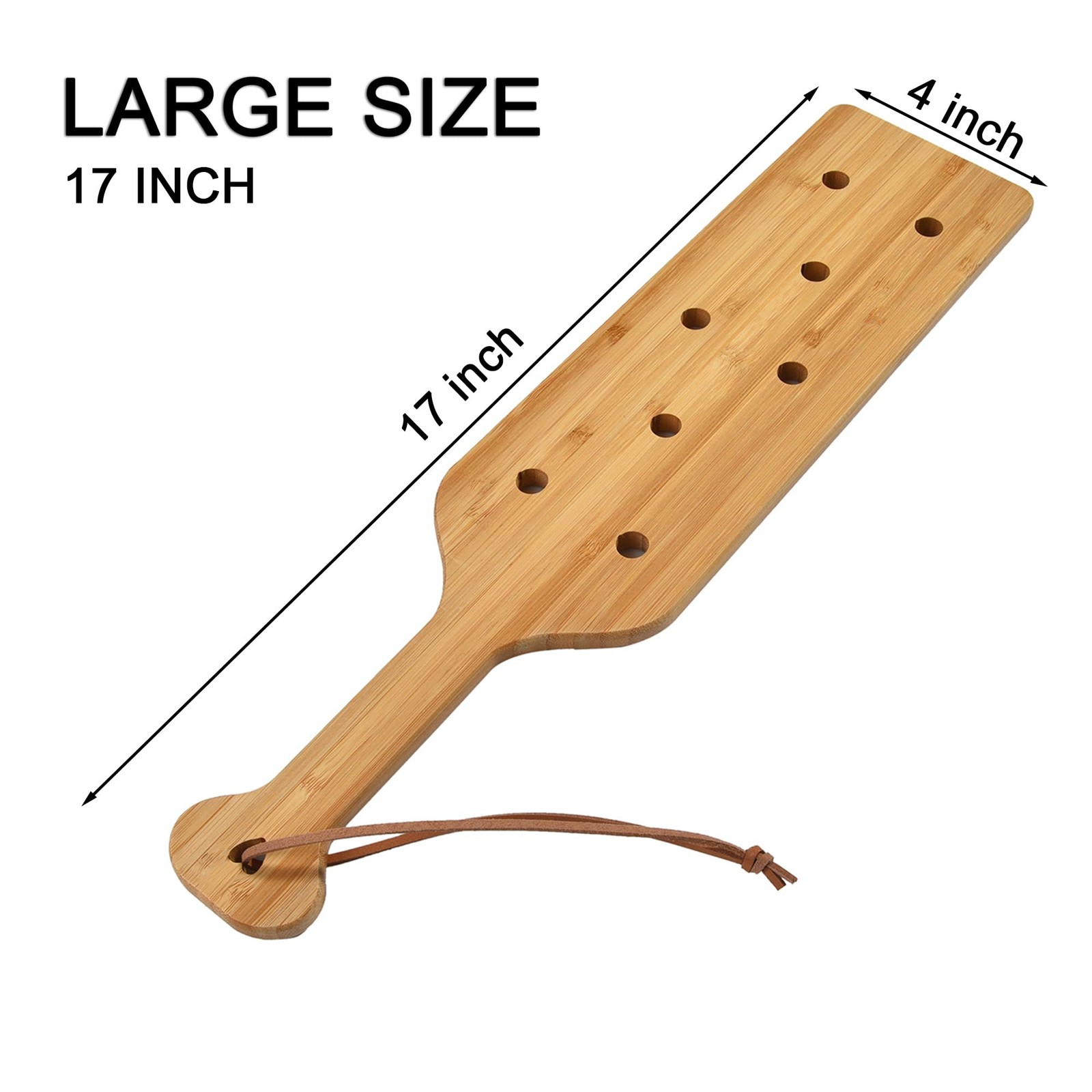 17 Inch Large Bamboo Wood Paddle Wooden Paddle with Airflow Holes