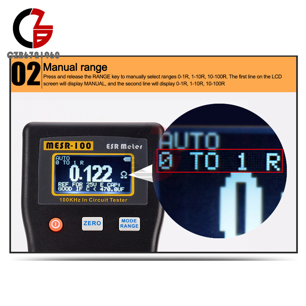 MESR-100 ESR Capacitance Ohm Meter Capacitance Internal Resistance Circuit Test