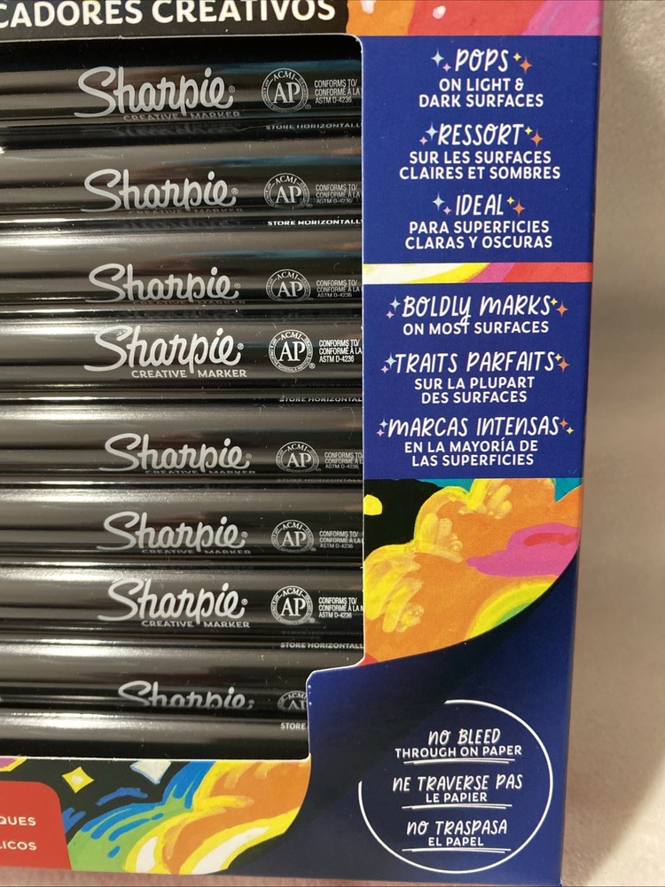 Sharpie Creative Acrylic Markers 10 Count Bullet Tip Paint Effect No Bleed