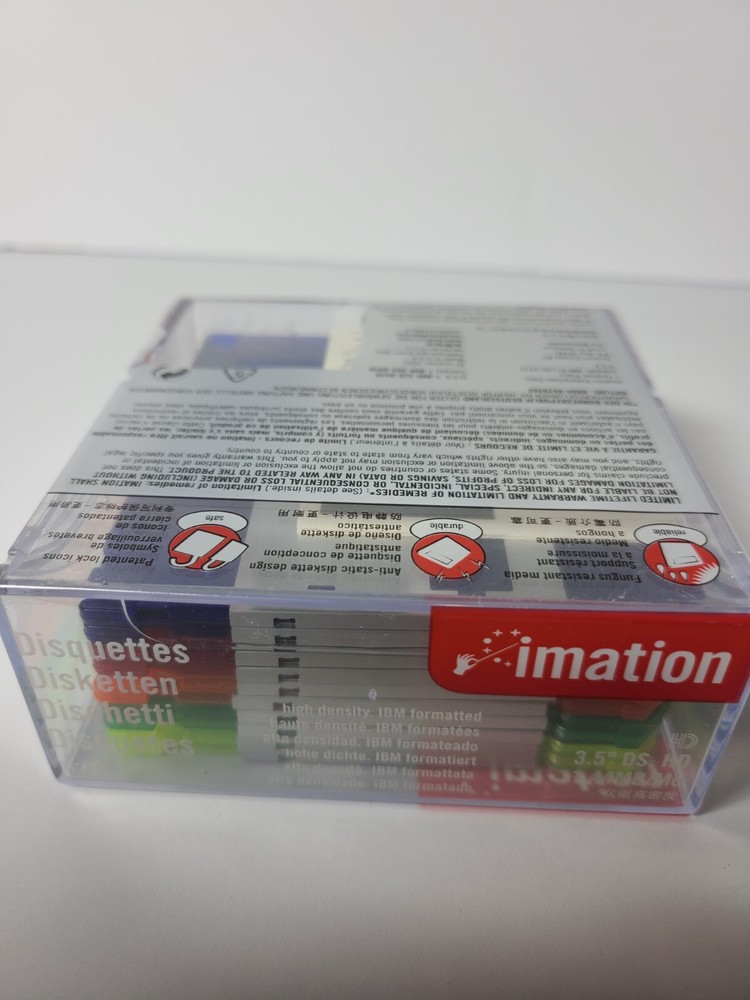 Imation Neon Diskettes 10 pack 2HD 1.44MB New Sealed IBM Formatted