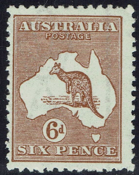 AUSTRALIA 1923 KANGAROO 6D 3RD WMK