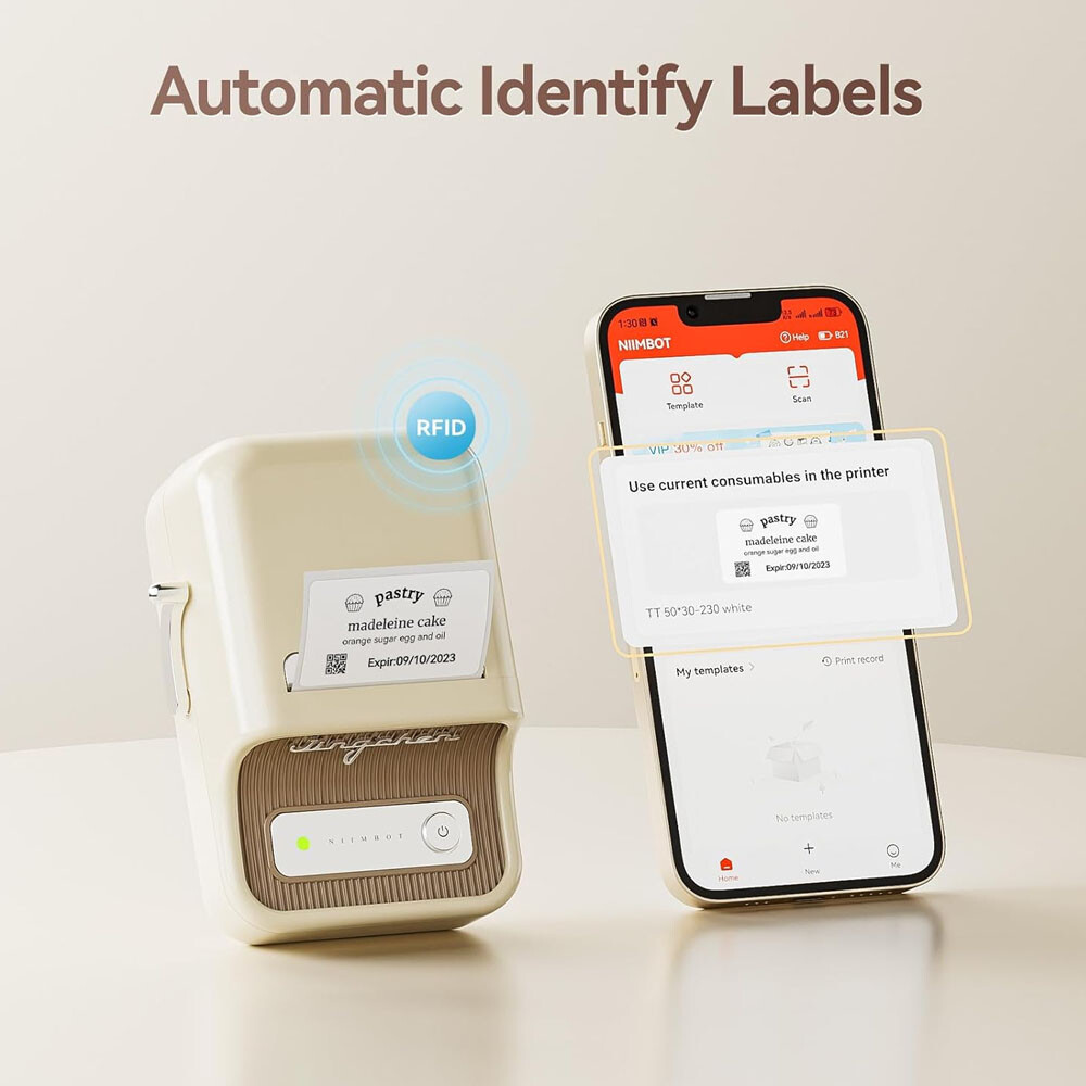 NIIMBOT Label Maker Machine with Tape Portable Bluetooth Thermal B21 Printer