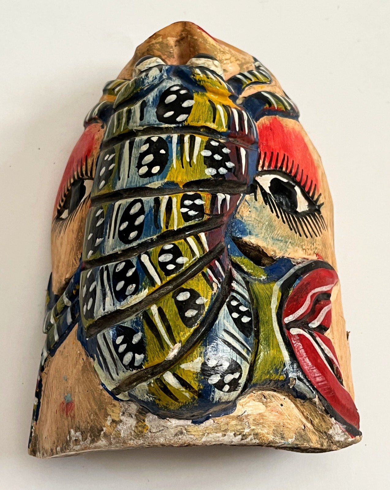 MEXICAN GUERRERO WOOD SHRIMP LOBSTER MASK DIA DE MUERTOS DAY OF DEAD CARNIVAL