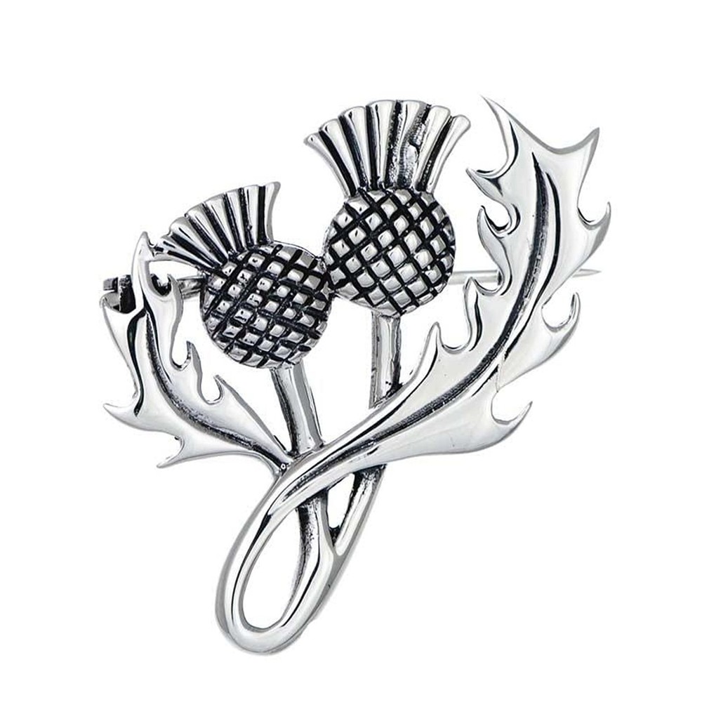 Brooch Sterling Silver Large Thistle Brooch