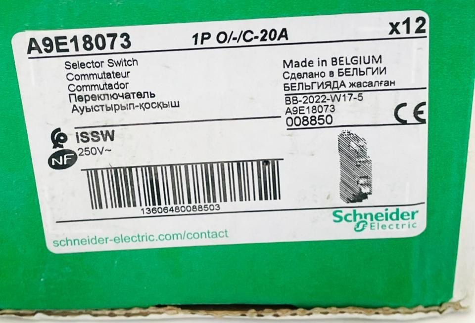 SCHNEIDER ELECTRIC ISSW Selector Switch A9E18073 20A