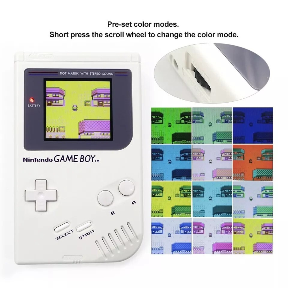 Game Boy DMG Laminated IPS Kit w/ Shell & USB-C LiPo Battery Gameboy *NO SOLDER*