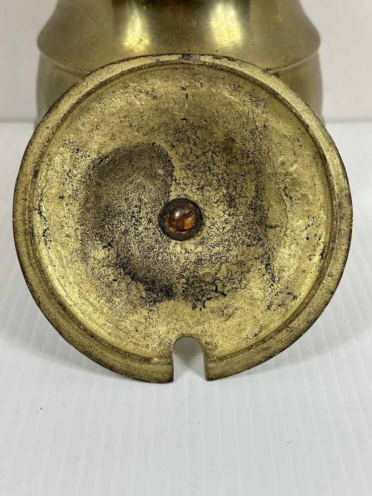 Vintage Solid Brass 3 Footed Fireplace Smudge Pot With Lid
