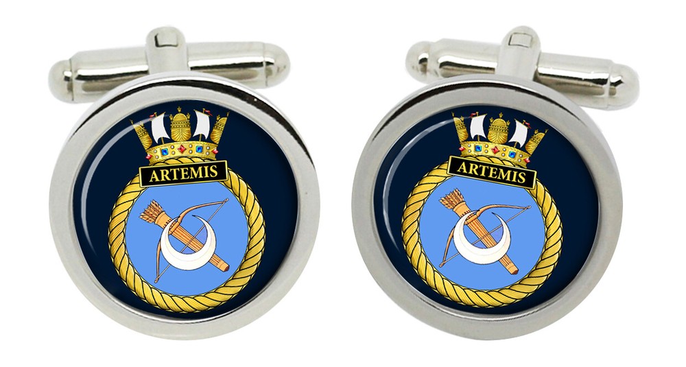 HMS Artemis, Royal Navy Cufflinks in Box