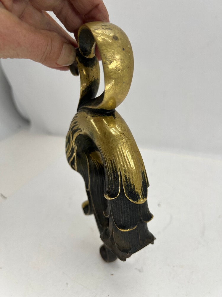 Bird Phoenix antique Gate post Finial solid cast Metal Brass 8"