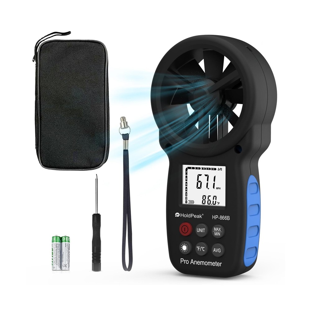 HoldPeak 866B Digital Anemometer Handheld Wind Speed Meter for Measuring Wind...