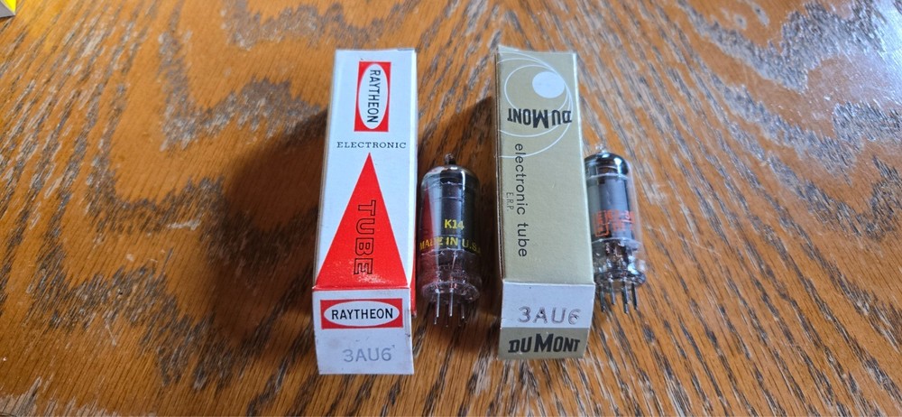 (2) Raytheon/DuMont NOS 3AU6 Vacuum Tubes Tested