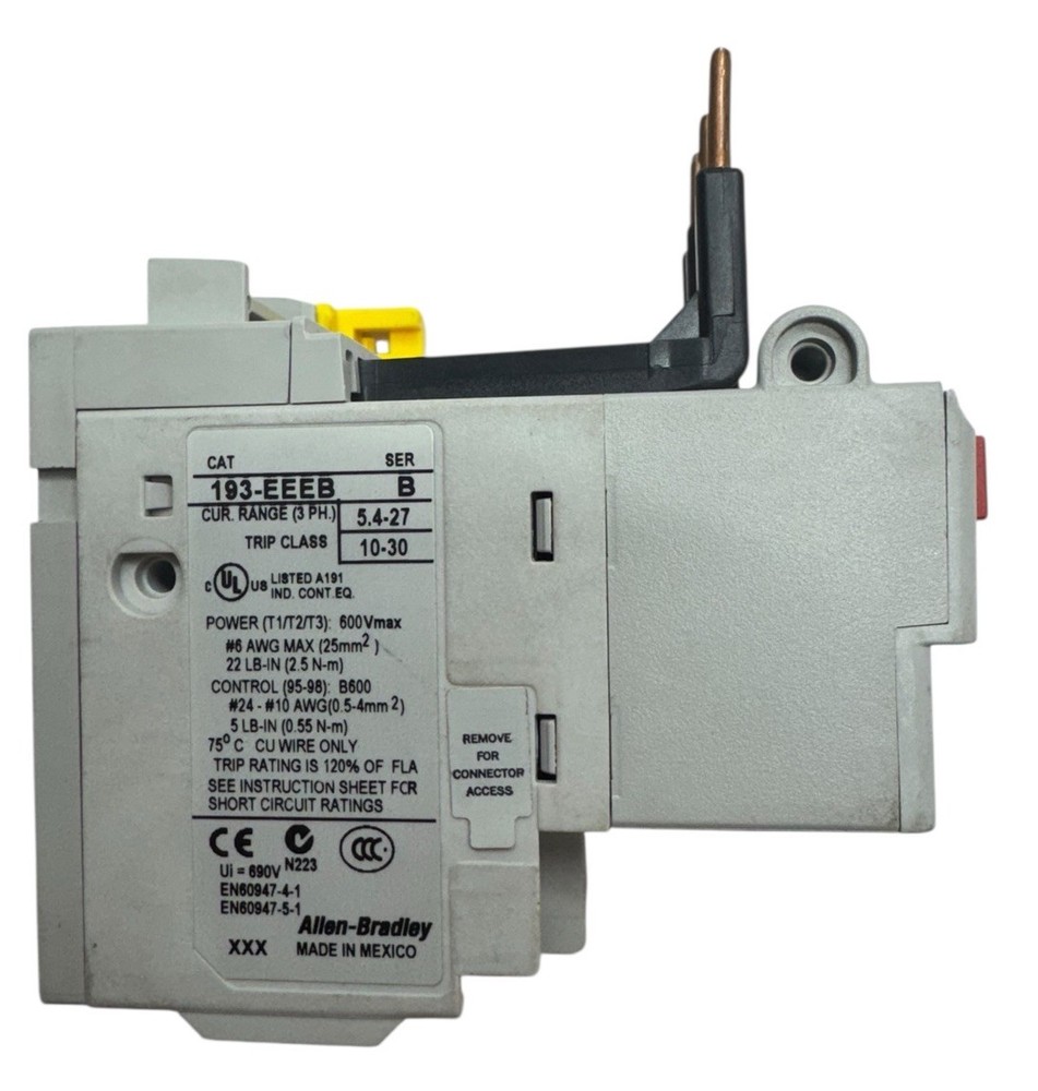 Allen-Bradley 193-EEEB Overload Relay E1 Plus, 5.4-27A **Please Read, Chipped**