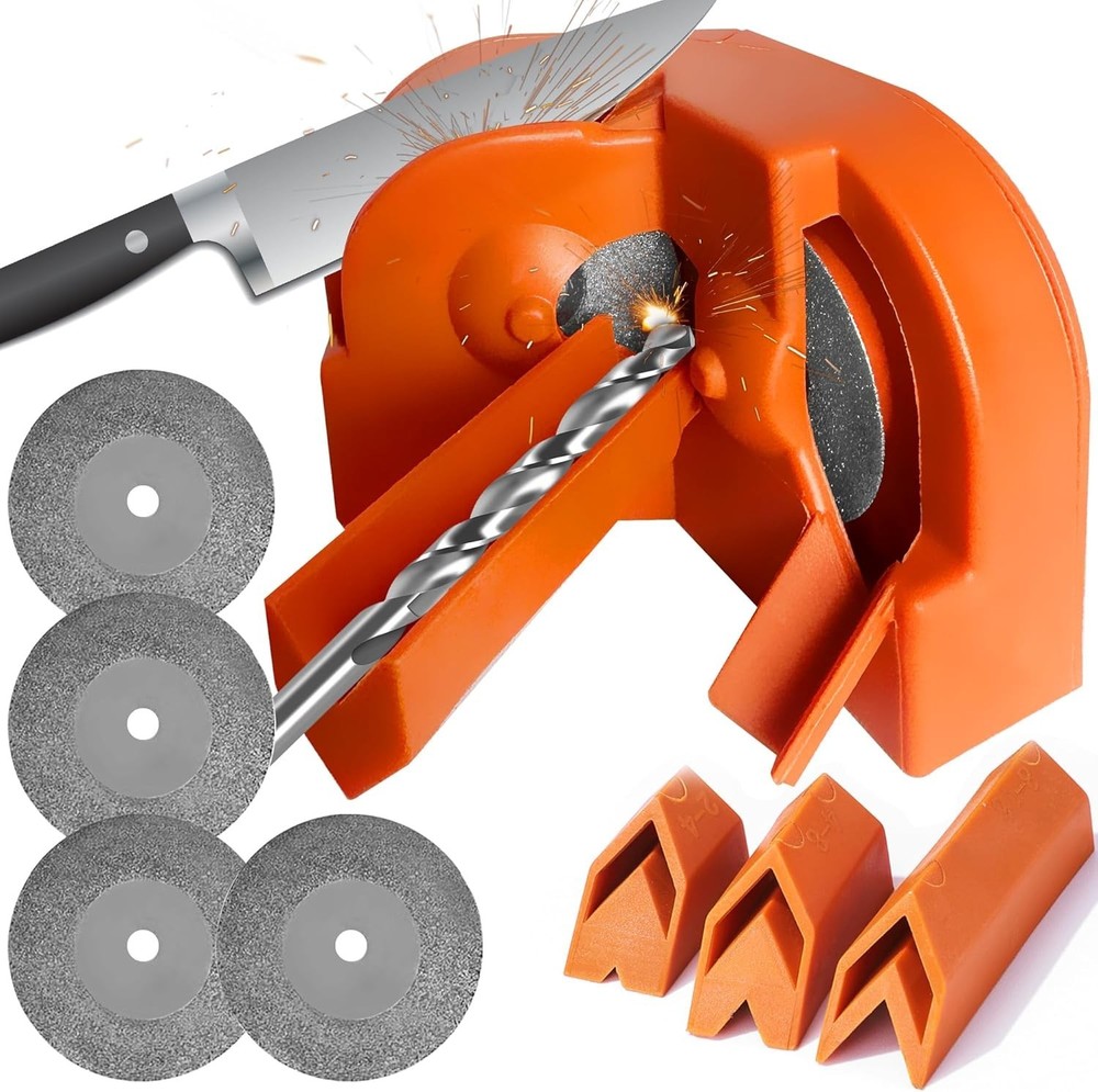 Portable Electric Drill Bit Sharpener with 4 Diamond Grinding Wheels