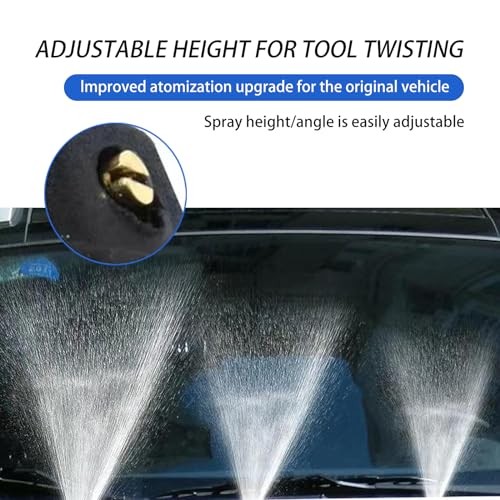 Pack-2 Car Windshield Wiper Nozzle, Single Outlet 360 Degree Adjustable Fan