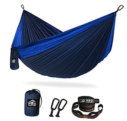 Double Camping Hammock - 10.5 x 6.5 FT (9ft Tree Dark Blue / Blue (Double)