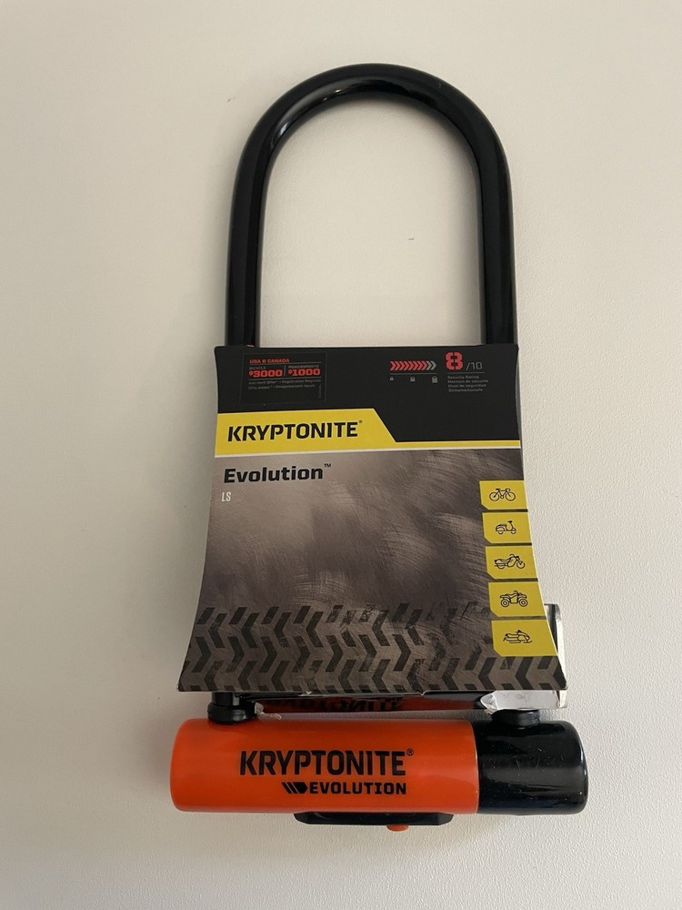 Kryptonite Evolution LS U-Lock Black Cycling Gear New 4"x11.5" Bike Security