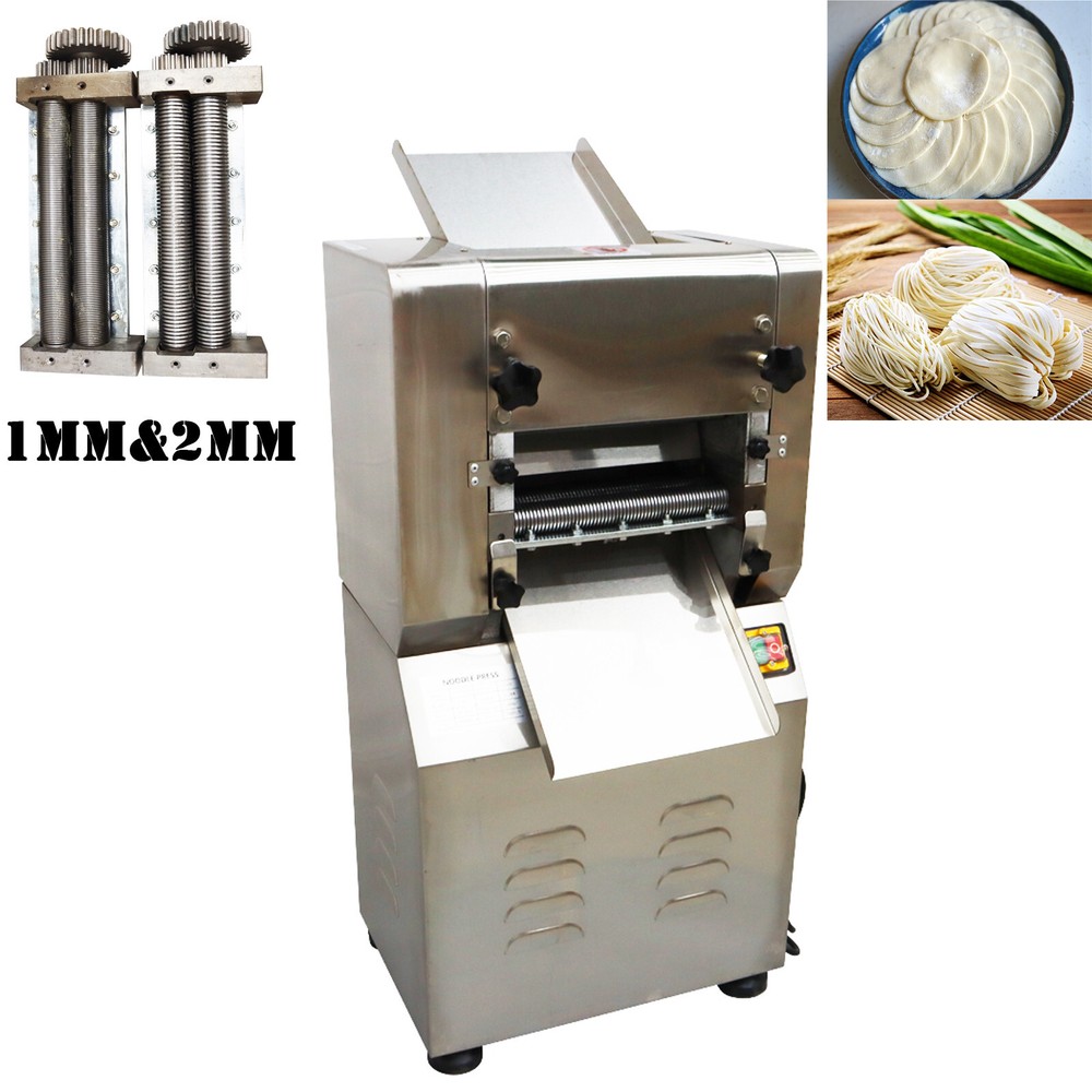 110VElectric Dough Roller Sheet Maker with 1mm&2mm Cutter 3HP 9.4" Roller Length