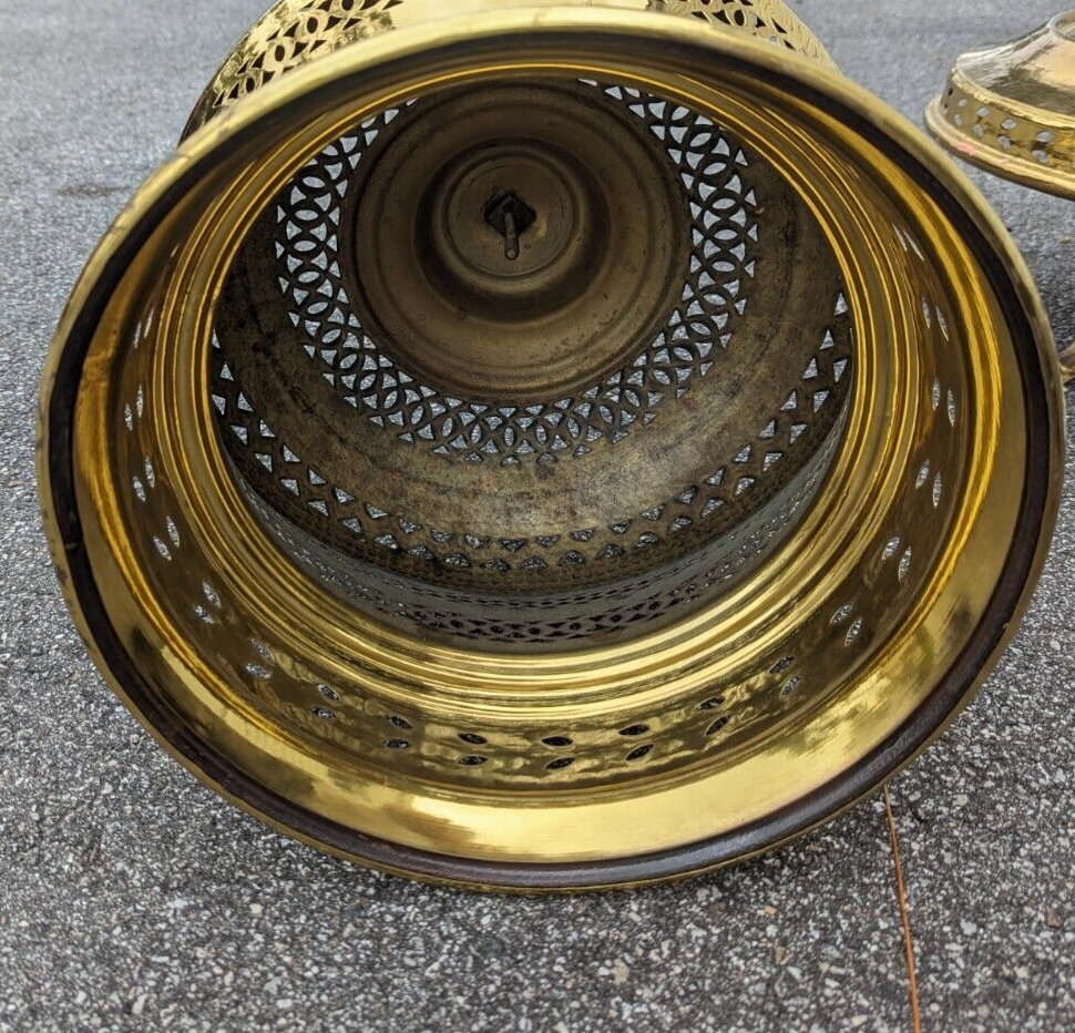 Middle Eastern Turkish Brass & Copper Incense Burner Brazier Warmer Eagle Top