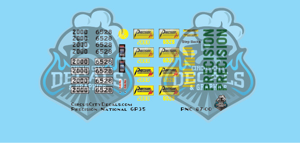 Precision National GP35 2000 6528 HO Scale Decal Set