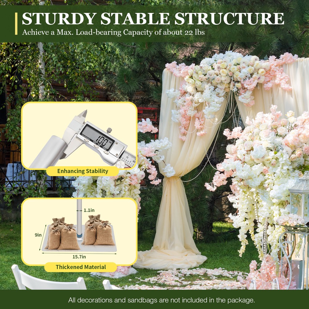 10ft x10ft Backdrop Stand Pipe Kit Heavy Duty Wedding Back Drop Adjustable Stand