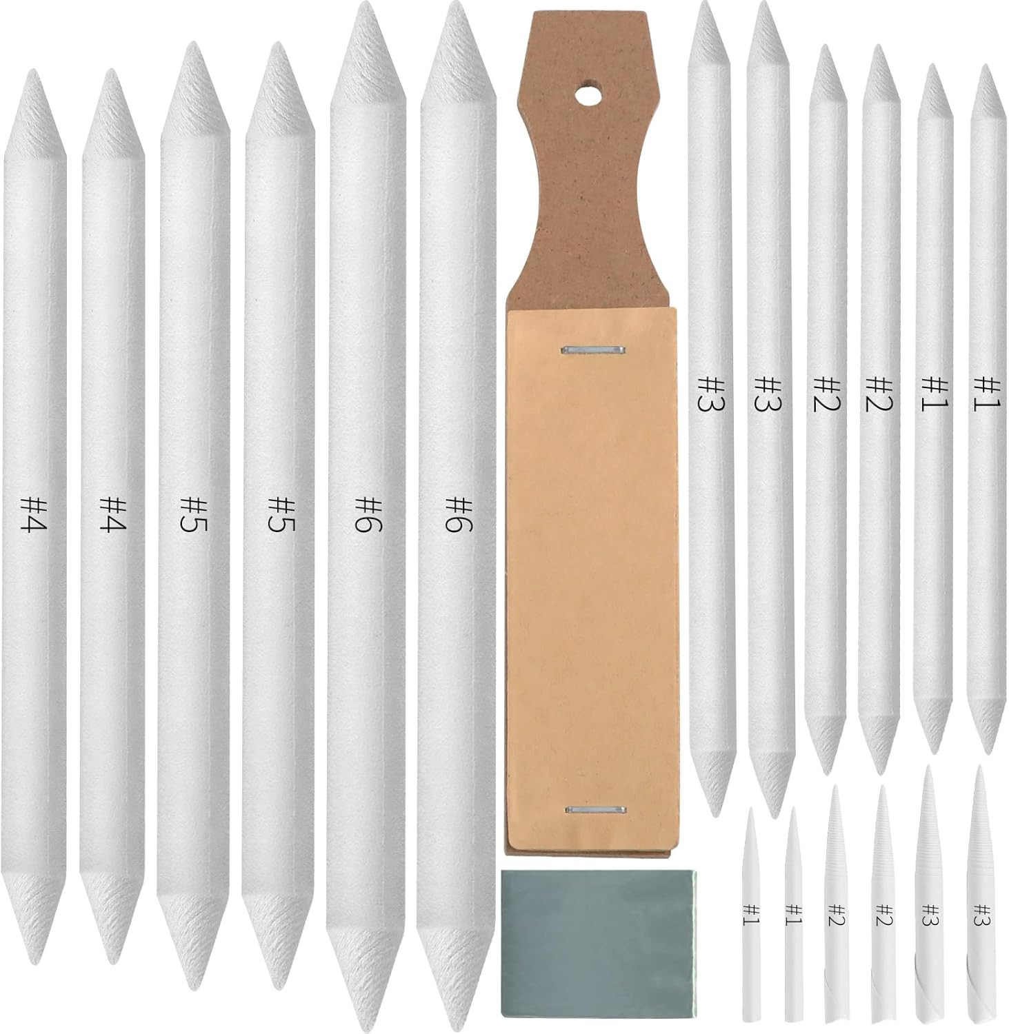 20Pcs Blending Stumps for Drawing, Tortillions Blending Sticks for Beginner Art