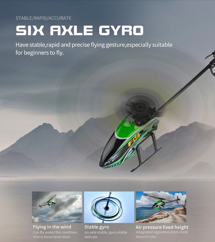 F03 RC Helicopter 4CH 2.4G Remote Control Helicopter 6-Axis Gyro Flybarless RTF