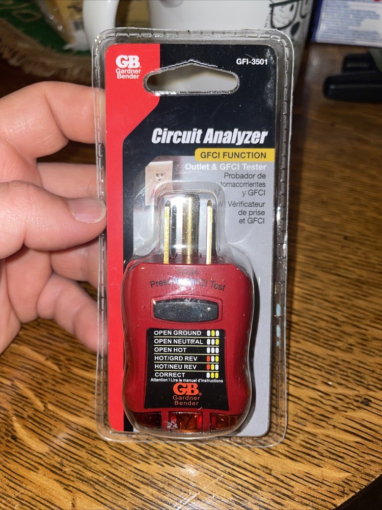 GB Circuit Analyzer: GFCI Function Outlet & GFCI Tester - #GFI-3501
