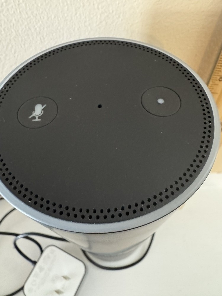 Amazon Echo 1st Gen Alexa Smart Speaker Black w/ Power Adapter Tested Working