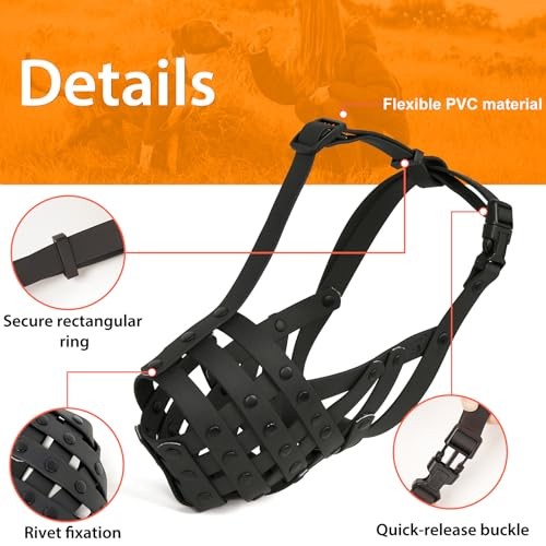 Pitbull Muzzle for Large Medium Sized Dogs to Black M [Snout Cir: 9.75"-11"]