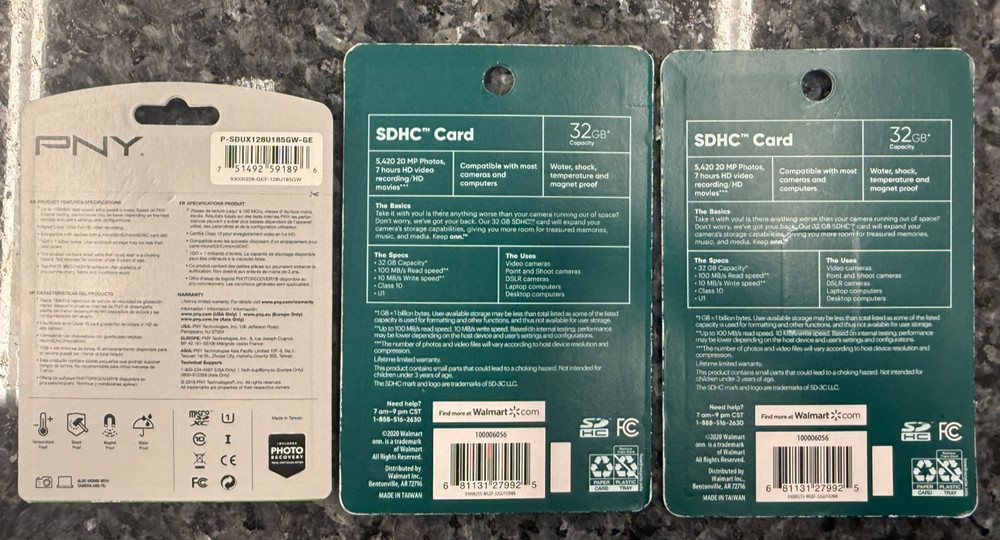 BUNDLE DEAL- 2 Keep Onn SDHC Flash Memory Cards, ONE 128 GB MICROSDXC FLASH CARD