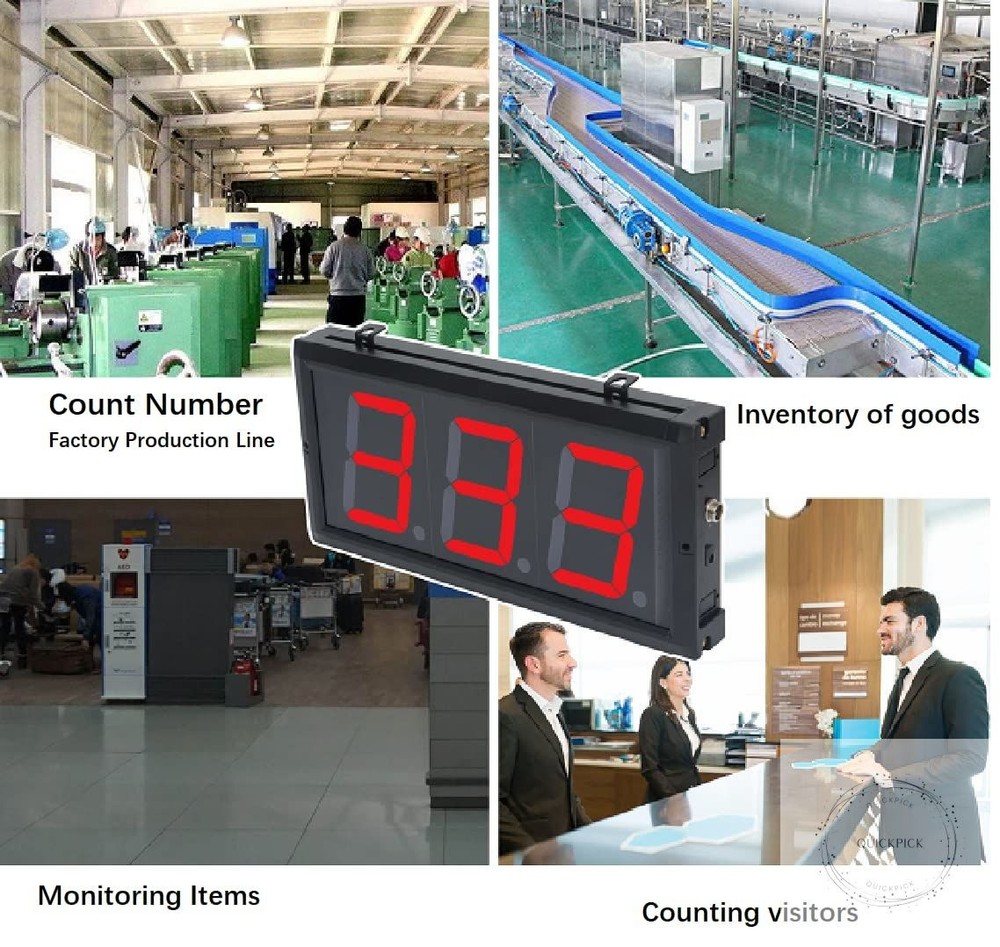 LED Up/Down Counter with Switch Box & Remote Red 4'' LED Display (3Digits)