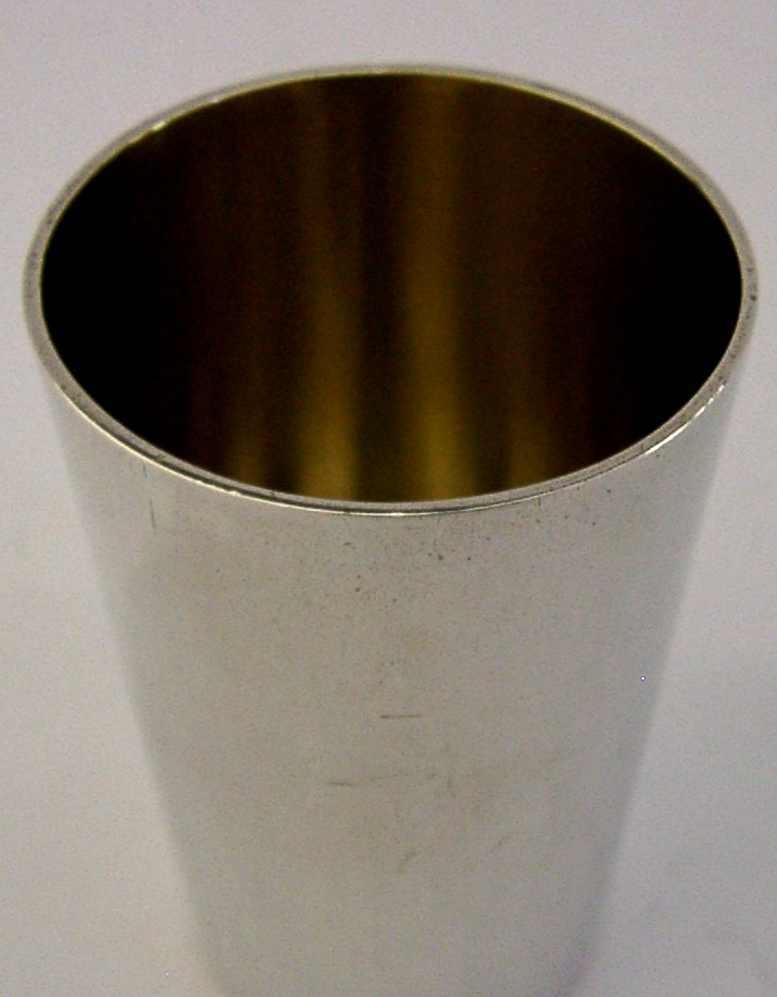 GERMAN 835 SOLID SILVER WHISKY SHOT TOT CUP c1920 BARWARE SHOOTING ANTIQUE