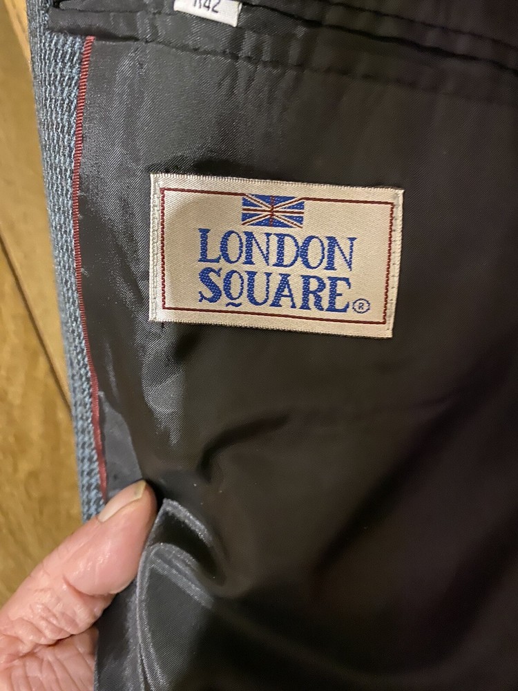 London Square Houndstooth Blazer 42R Silk Blend