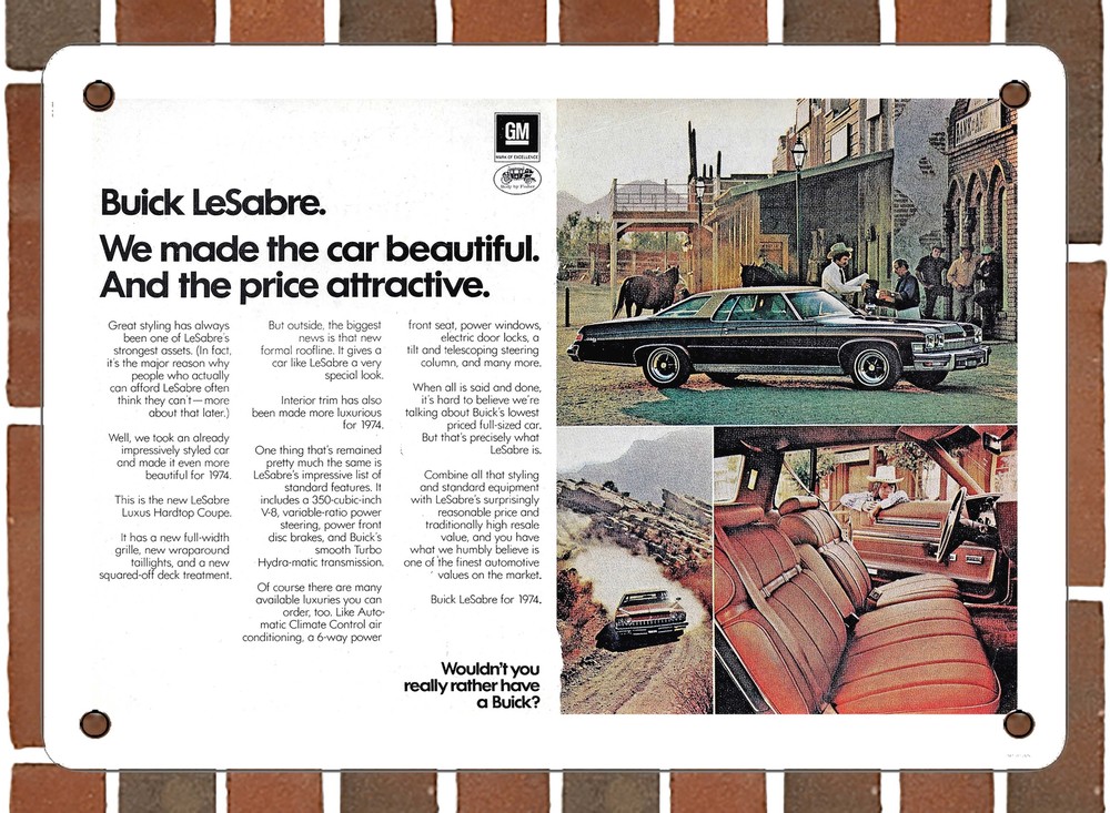 Metal Sign - 1974 Buick LeSabre - 10x14 Inches