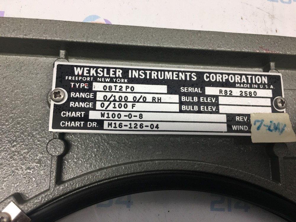 WEKSLER INSTRUMENTS 08T2P0 ( PARTS UNIT UNTESTED)