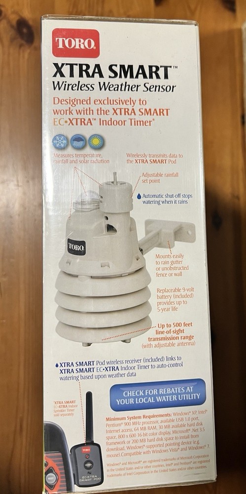 TORO Xtra Smart EC-XTRA Landscape Timer 8 Zone & Wireless Weather Sensor 53855