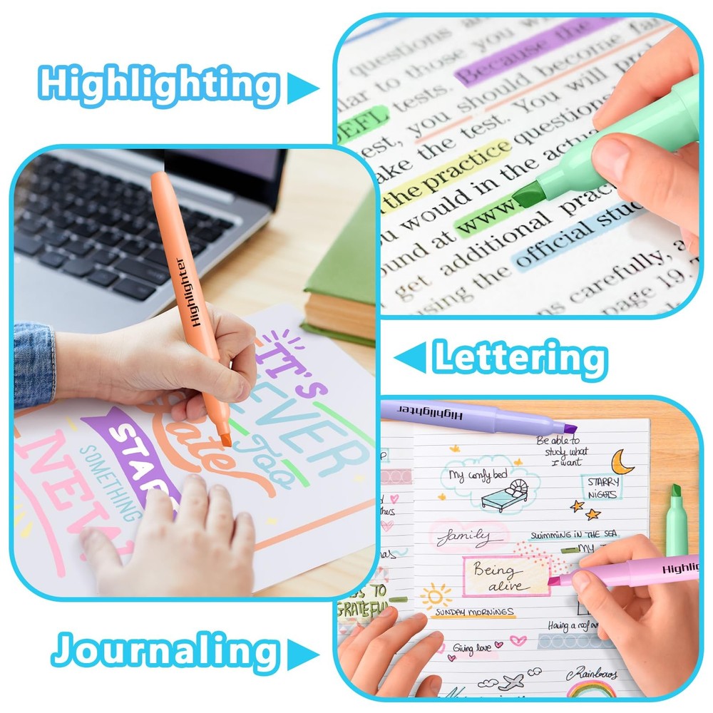 Chisel Tip Highlighters Bulk Assorted Colors Study pens 108 Pack