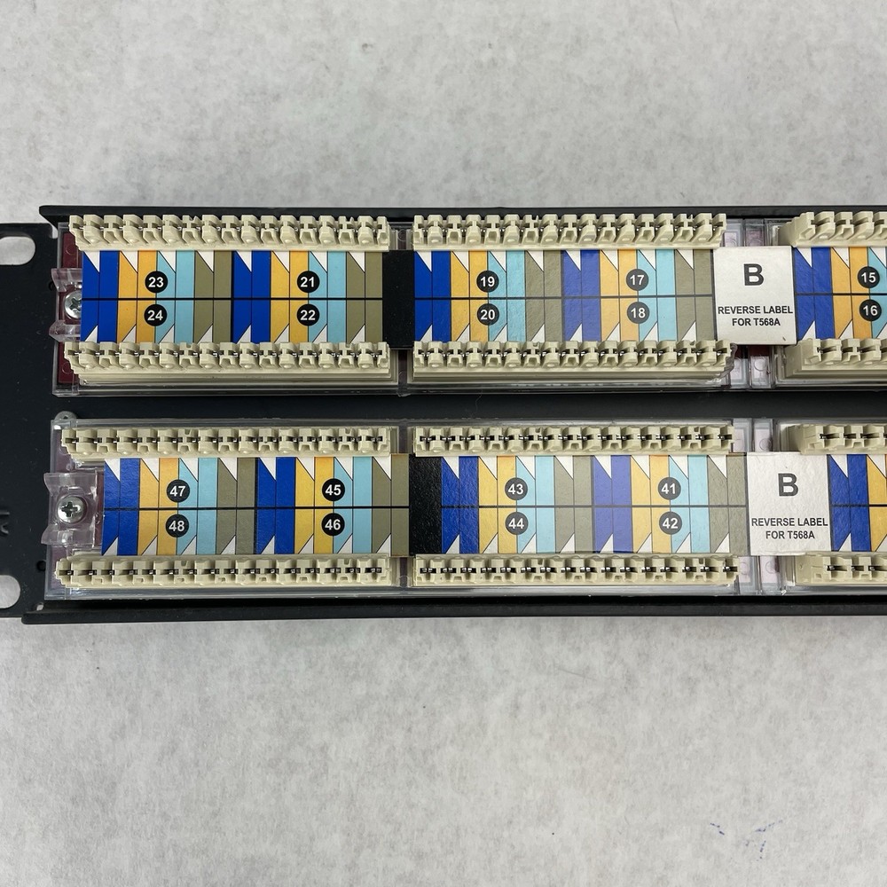 Hubbell P5E48UE SpeedGain C5E+ 2U 48-Port Rack Mountable Patch Untested