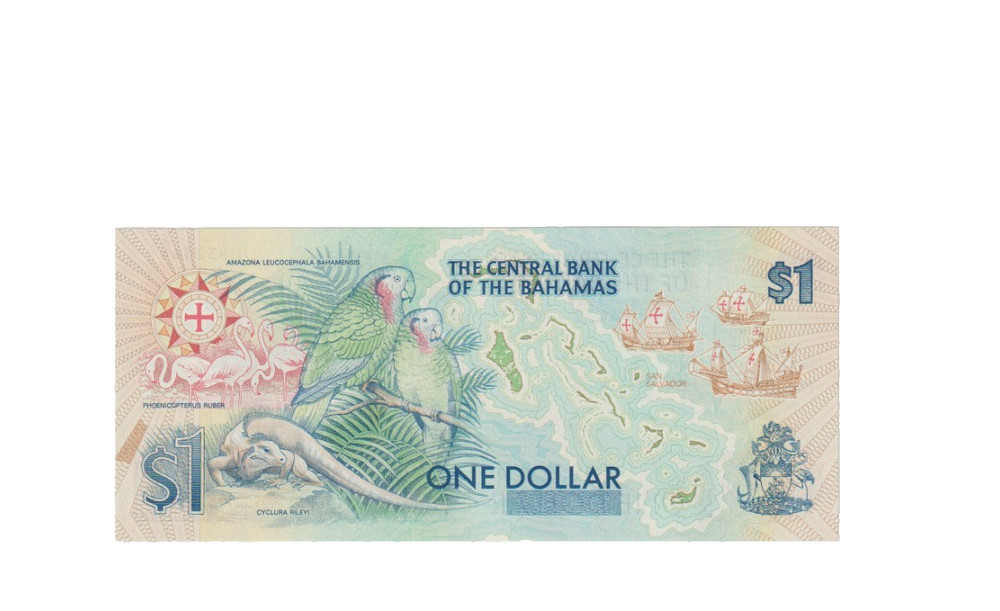 BAHAMAS 1992 1 DOLLAR COMMEMORATIVE BANKNOTE P50 UNCIRCULATED