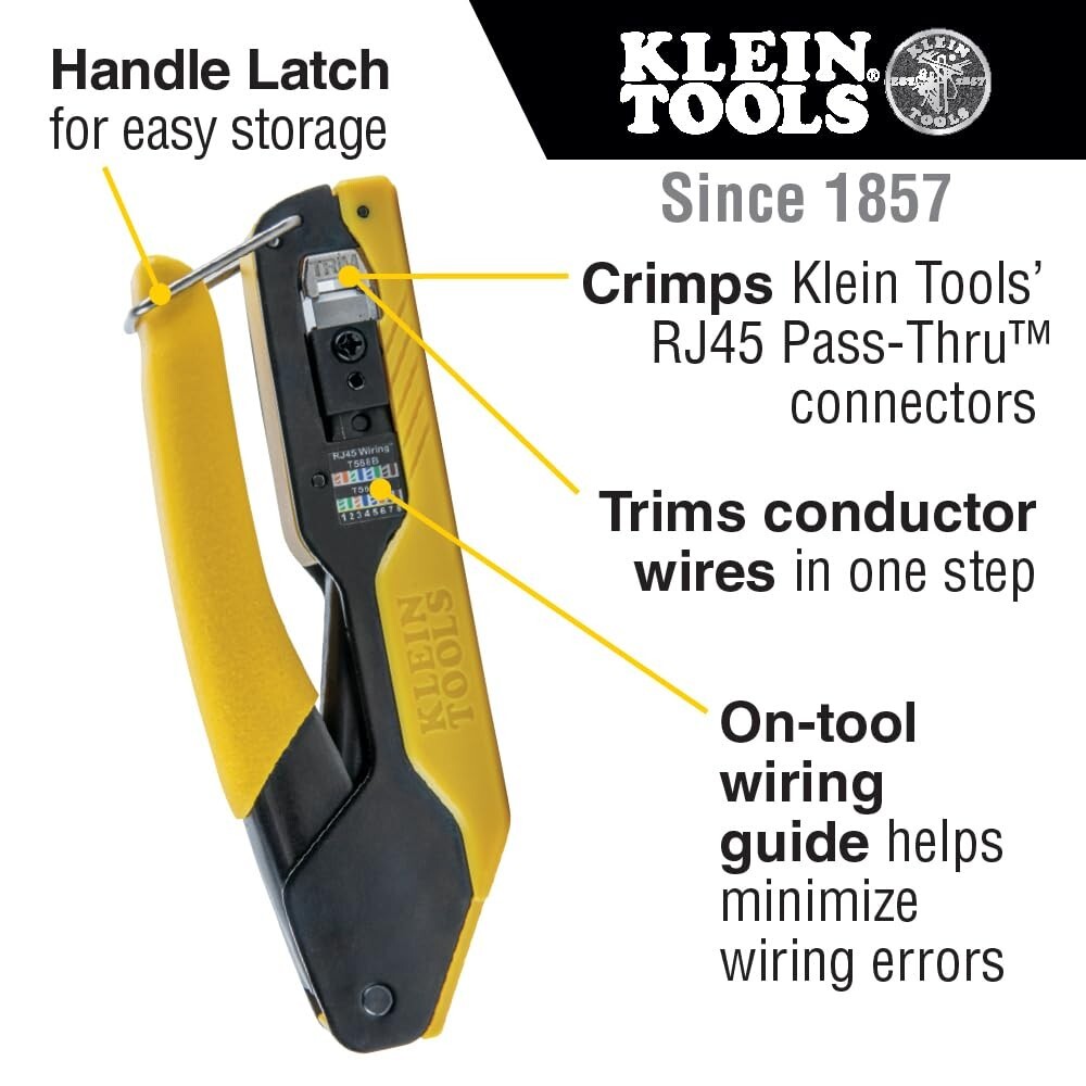 All-in-One Klein 6-Piece Cable Tester and Crimper Kit with Color Coding Boots