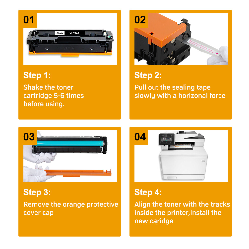 Toner for HP 201X CF400X 201A Color Laserjet Pro MFP M277dw M277c6 M252n M252dw