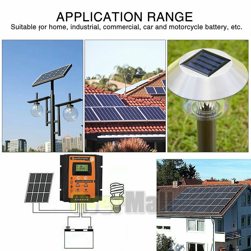 12/24V 100A MPPT Solar Charge Controller Panel Battery Regulator Dual USB Timer